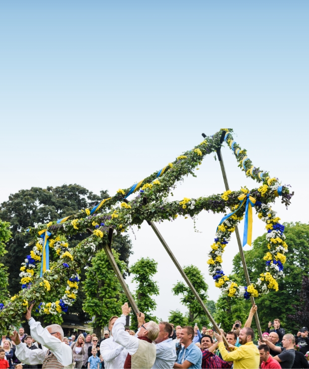 Raising the Maypole in Sweden